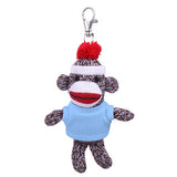 Soft Plush Original Sock Monkey Keychain with Tee