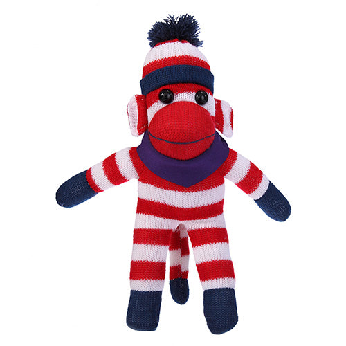 Patriotic Sock Monkey Plush with Bandana