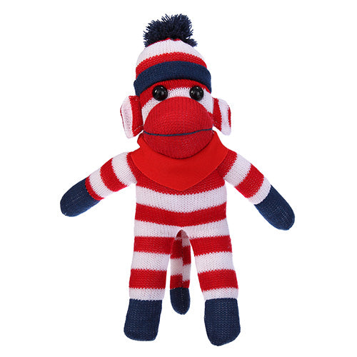 Patriotic Sock Monkey Plush with Bandana