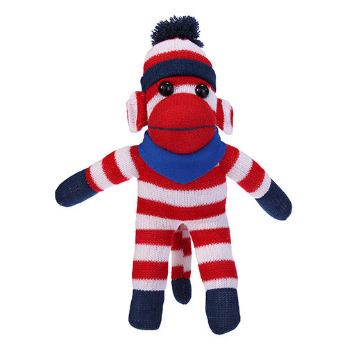 Patriotic Sock Monkey Plush with Bandana