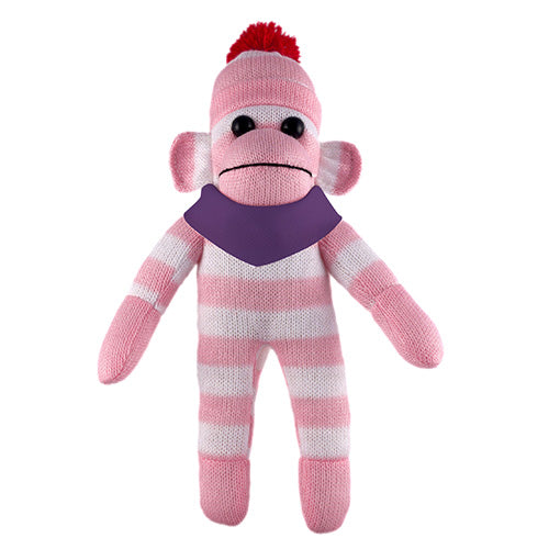 Pink Sock Monkey with Bandana - 0