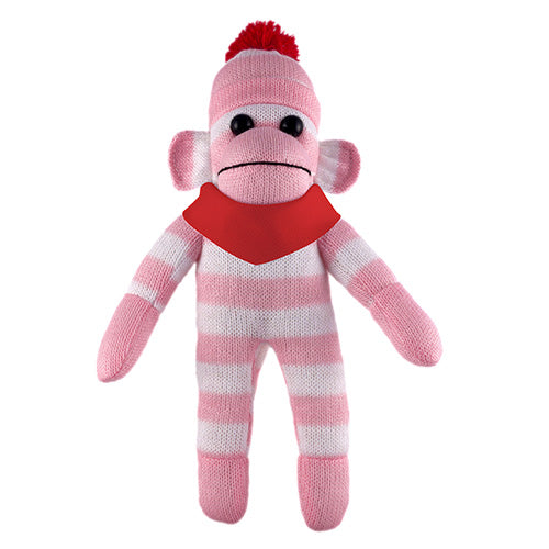 Pink Sock Monkey (Plush) with Bandana