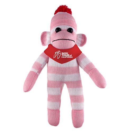 Pink Sock Monkey with Bandana