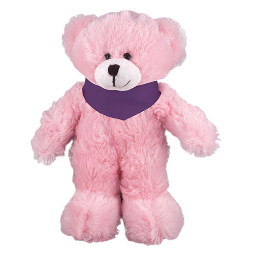 Soft Plush Stuffed Pink Teddy Bear with Bandana