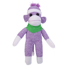 Purple Sock Monkey Plush with Bandana