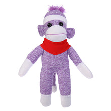 Purple Sock Monkey Plush with Bandana