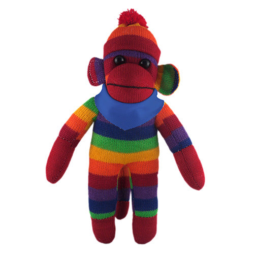Rainbow Sock Monkey (Plush) with Bandana