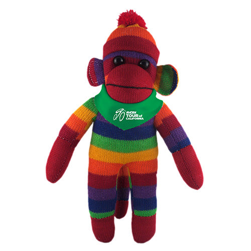 Rainbow Sock Monkey (Plush) with Bandana