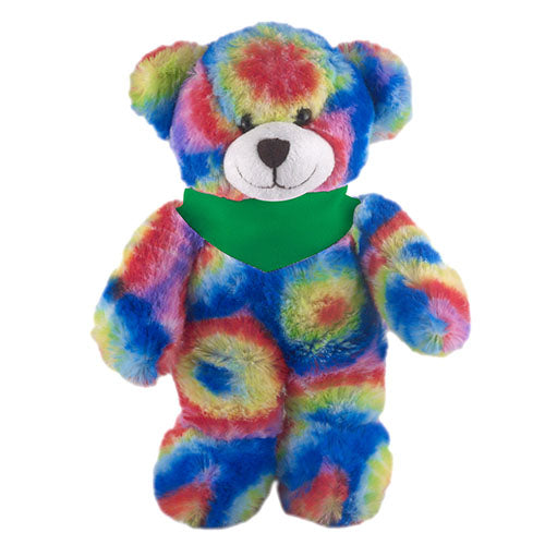 Soft Plush Stuffed Tie Dye Teddy Bear with Bandana
