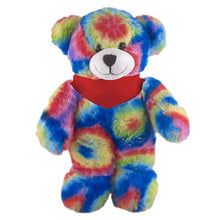 Soft Plush Stuffed Tie Dye Teddy Bear with Bandana