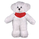 Soft Plush Stuffed White Teddy Bear with Bandana-3