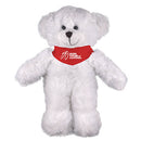 Soft Plush Stuffed White Teddy Bear with Bandana-5