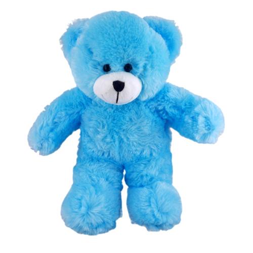 8" Standing Floppy Blue Teddy Bear, Soft Fur and Relaxed Design by Plushland.