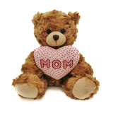 Mocha Sitting Bear with Mom floral heart 9"