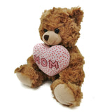 Mocha Sitting Bear with Mom floral heart 9"