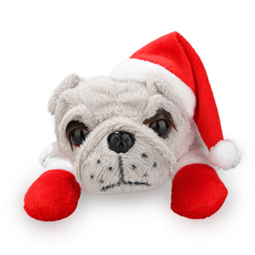 Christmas Bulldog Gray plush