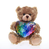 Mocha bear Shiny Heart Reversible Rainbow heart
