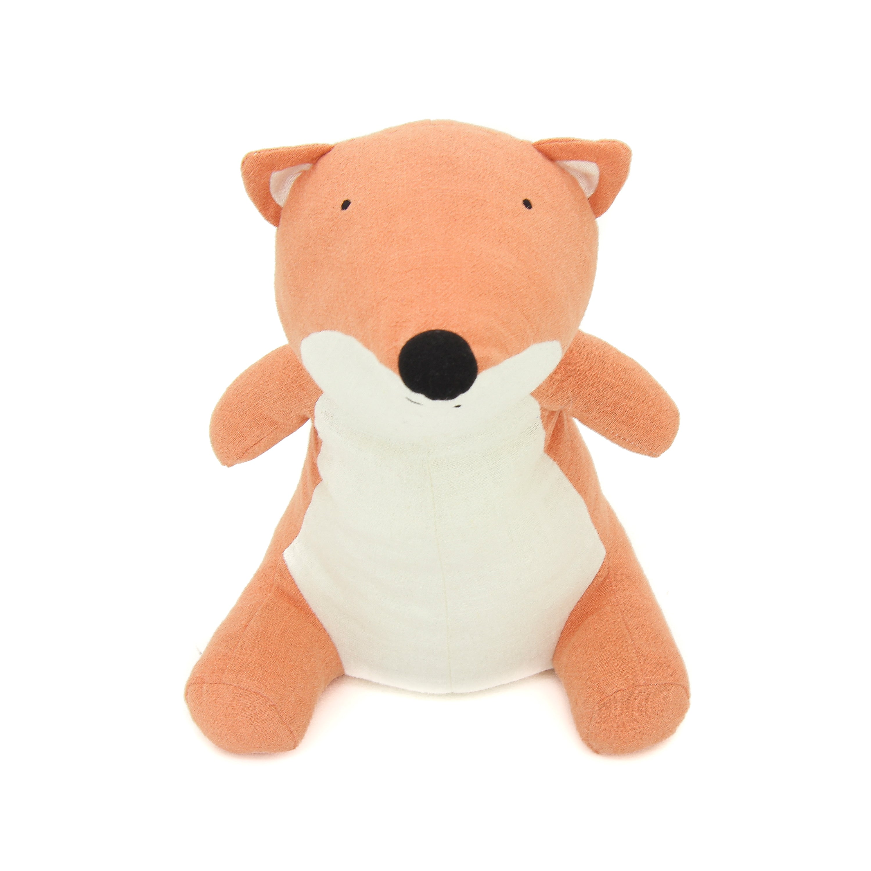 Orange & White Fox Pillow - 0