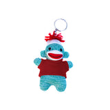 Green Sock Monkey Keychain 4"