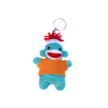 Green Sock Monkey Keychain 4 Inch