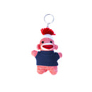 Orange Sock Monkey Keychain 4"-5