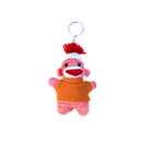 Orange Sock Monkey Keychain 4"-6