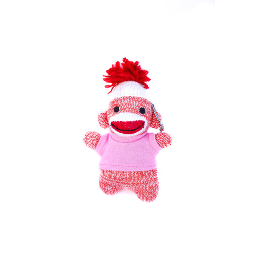 Orange Sock Monkey Keychain 4"