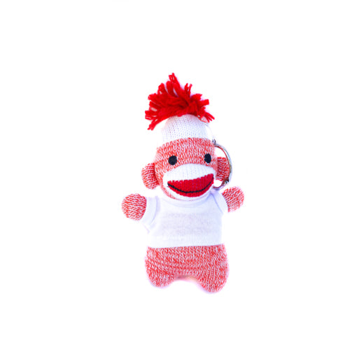 Orange Sock Monkey Keychain 4"