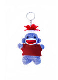 maroon Sock Monkey Keychain 4 inches