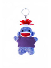 purple  Sock Monkey Keychain 4 inches