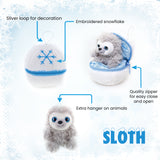 Holiday Zippy Zip Up Snowball Animals-Sloth