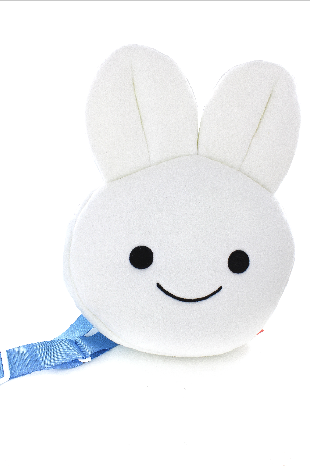 Plushland White Children Backpack Bags Cute Kids Rabbit Ear Round Toddlers Plush Shoulder Bag Zip Purse Handbags