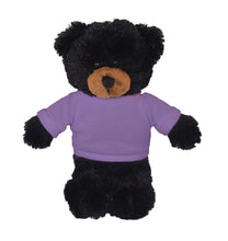 Plushland 8 Inch Floppy Black Bear with Tee Plush Stuffed Animal Personalized Gift