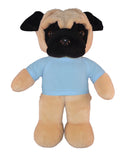 Plushland 8 Inch Floppy Pug Plush Stuffed Animal Personalized Gift