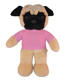 Floppy Pug Plush 8"-13