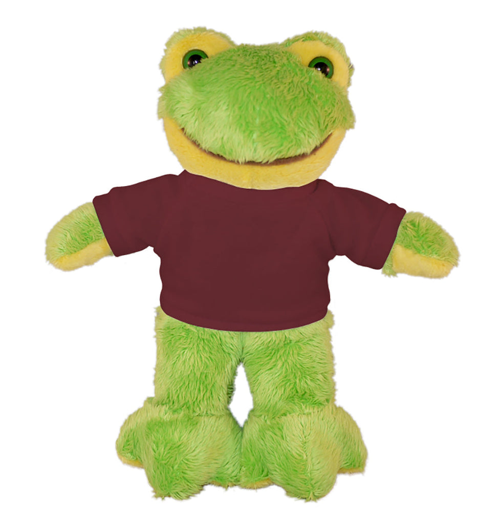 Plushland 8 Inch Floppy Frog with Tee Plush Stuffed Animal Personalize