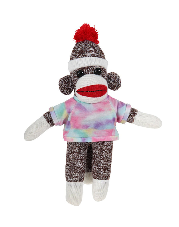 Floppy Original Sock Monkey with Tee - Custom Text on Shirt 10 Inch