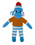 Plushland 10 Inch Floppy Blue Sock Monkey