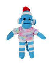 Floppy Blue Sock Monkey with Tee - Custom Text on Shirt 10 Inch