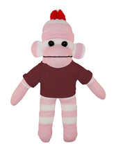 Floppy Pink Sock Monkey with Tee - Custom Text on Shirt 10 Inch