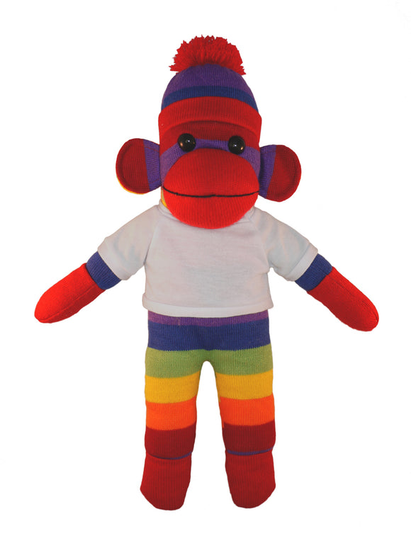 Floppy Rainbow Sock Monkey Tee 10"