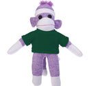 10'' Forest Green Floppy Sock Monkey, soft, customizable, and cuddly