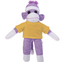 10'' Yellow Floppy Sock Monkey, soft, customizable, and cuddly
