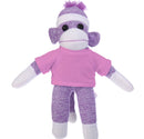 10'' Pink Floppy Sock Monkey, soft, customizable, and cuddly