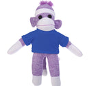 10'' Royal Blue Floppy Sock Monkey, soft, customizable, and cuddly