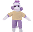 10'' Tan Floppy Sock Monkey, soft, customizable, and cuddly