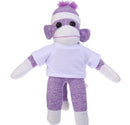 10'' White Floppy Sock Monkey, soft, customizable, and cuddly