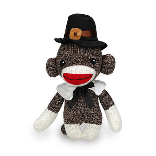 6" Thanksgiving Sockiez Pilgrim Sock Monkey