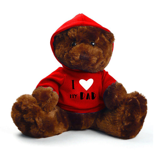 Personalized Teddy Bear Chocolate Color 11" Red Hoodie