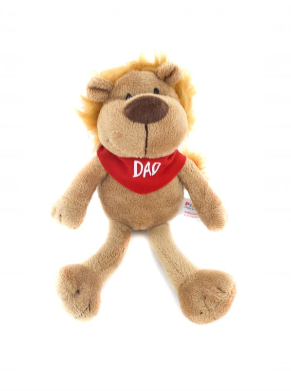 father's day gifts - goofy jungle animals lion 8″with dad bandana